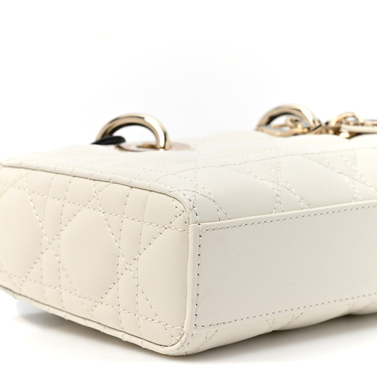 Lambskin Cannage Small Lady D-Joy Latte Black wholesalehk.shop