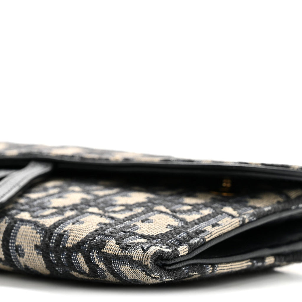 Oblique Saddle Chain Long Wallet Blue wholesalehk.shop
