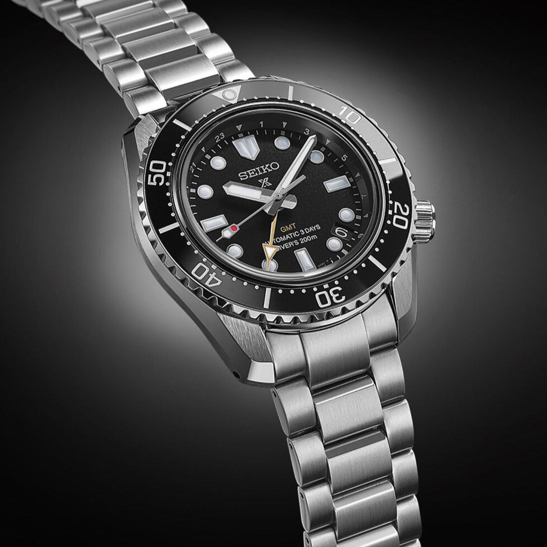 Seiko Prosprex Dark Depths GMT Automatic Black Dial Silver Steel Strap Watch For Men - SPB383J1 wholesalehk.shop