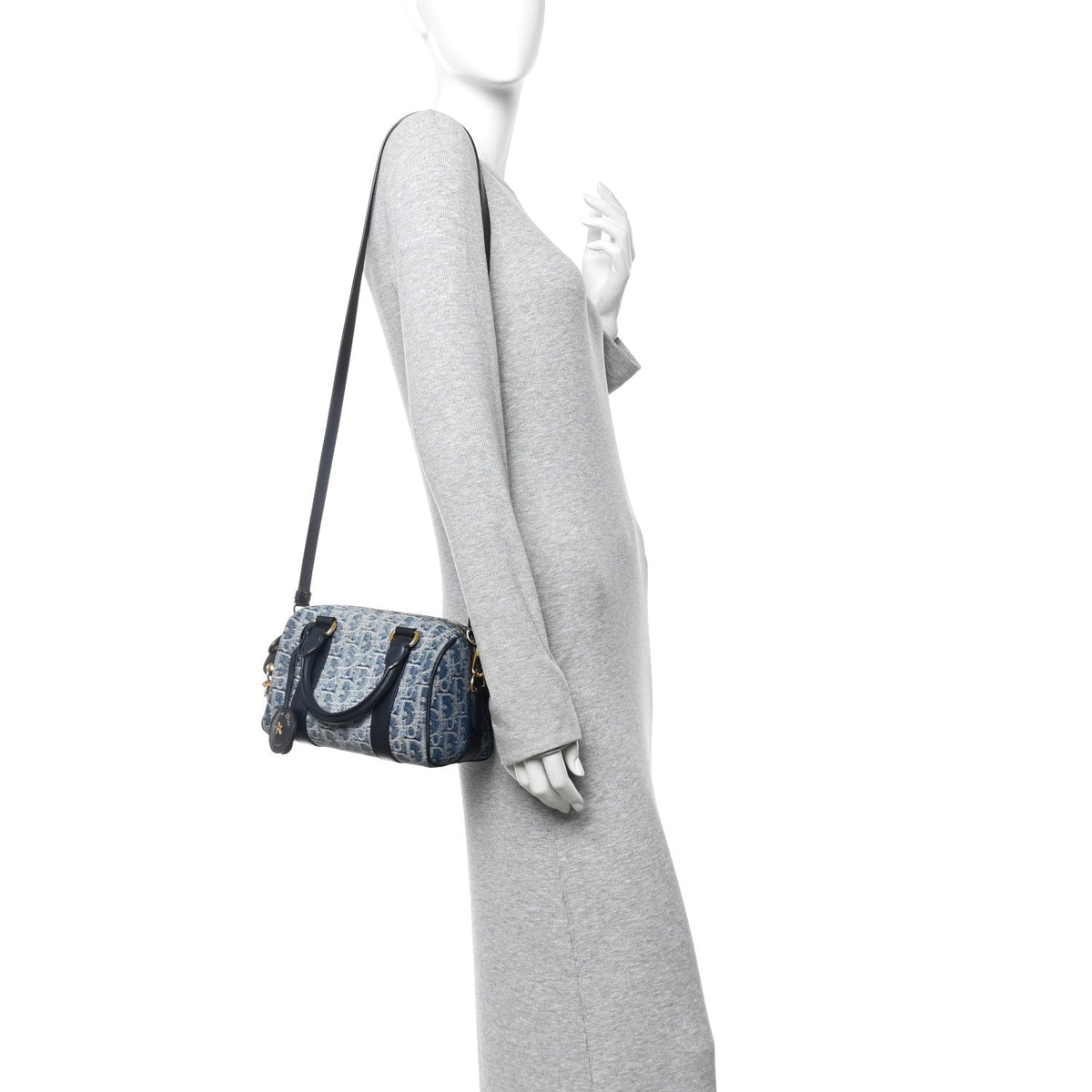 Denim Oblique Groove 20 Bag Blue wholesalehk.shop