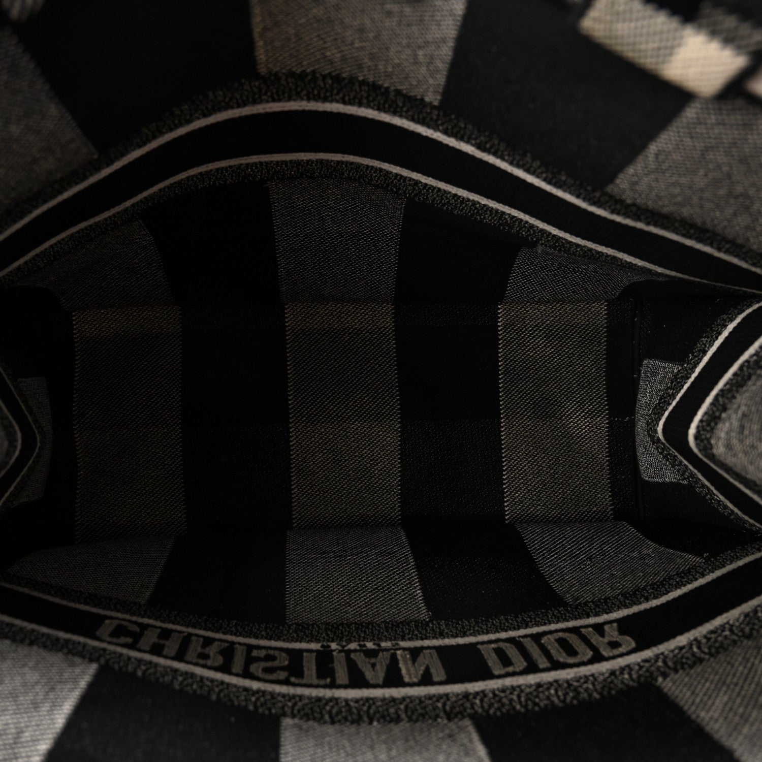 Canvas Embroidered Large Checkered Book Tote Black White £¨ Direct shipment via from wholesalehk.shop