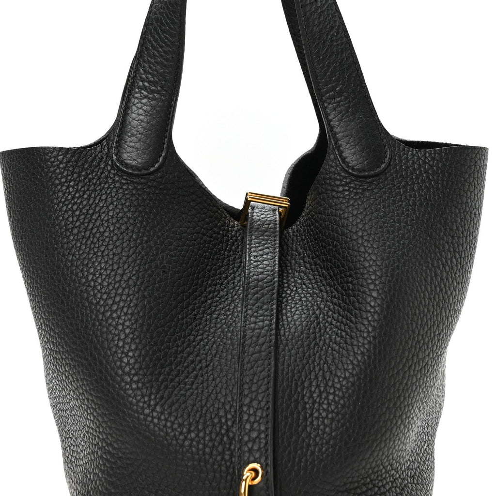 Taurillon Clemence Picotin Lock 18 PM Black £¨ Direct shipment via from wholesalehk.shop