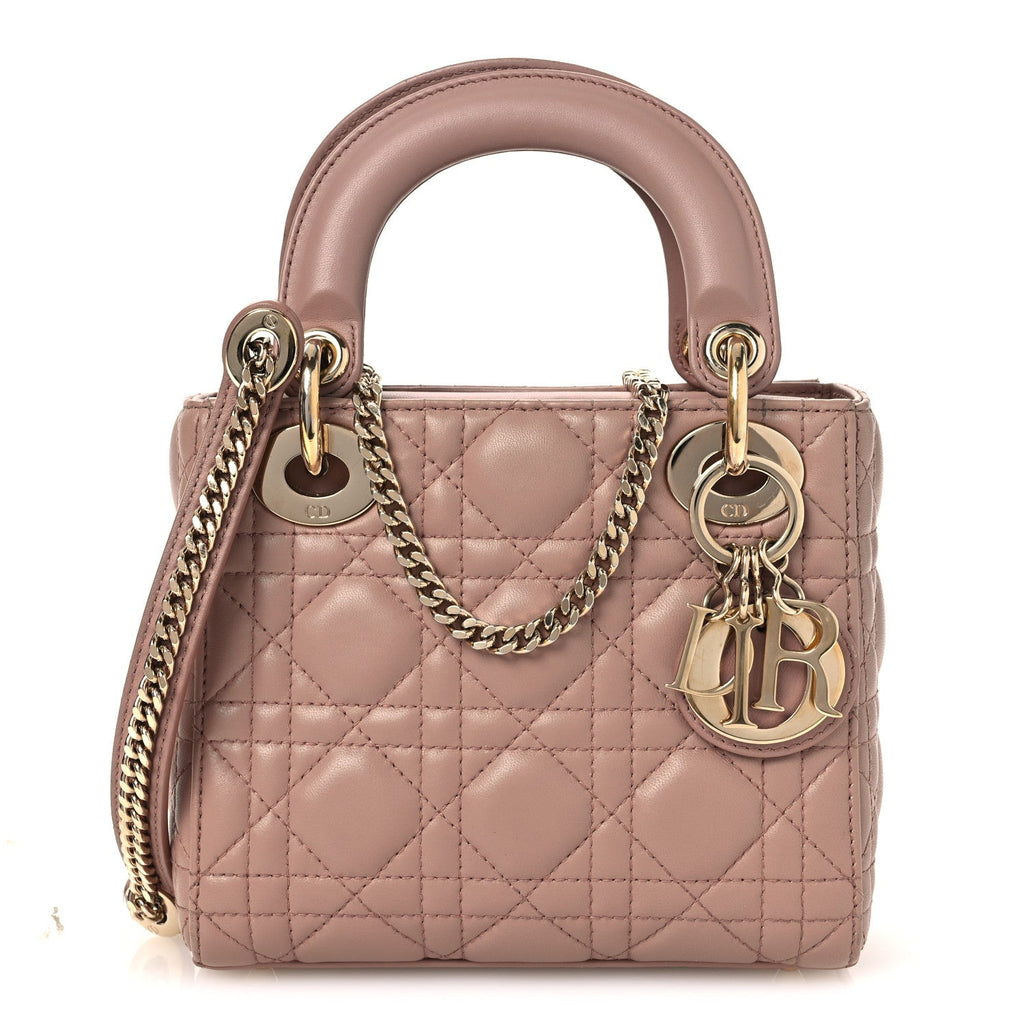 Lambskin Cannage Mini Lady Dior Blush wholesalehk.shop