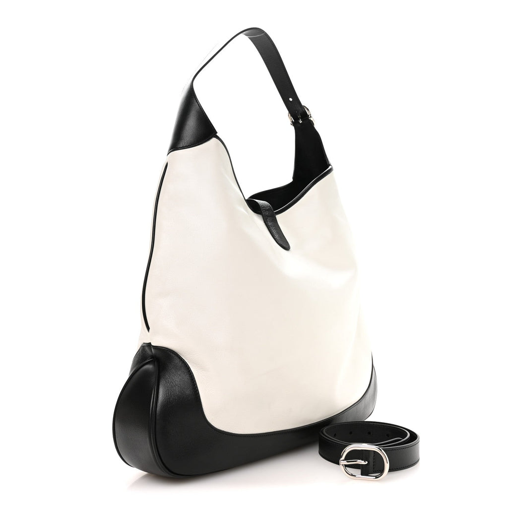 Calfskin Large Jackie 1961 Shoulder Bag Black White £¨ Direct shipment via from wholesalehk.shop