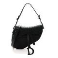 Calfskin Embossed Oblique Saddle Bag With Strap Black wholesalehk.shop