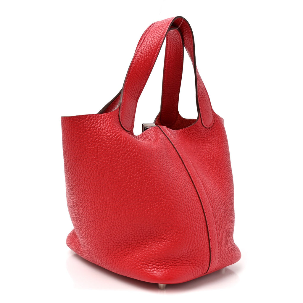Taurillon Clemence Picotin Lock 18 PM Rouge Casaque £¨ Direct shipment via from wholesalehk.shop