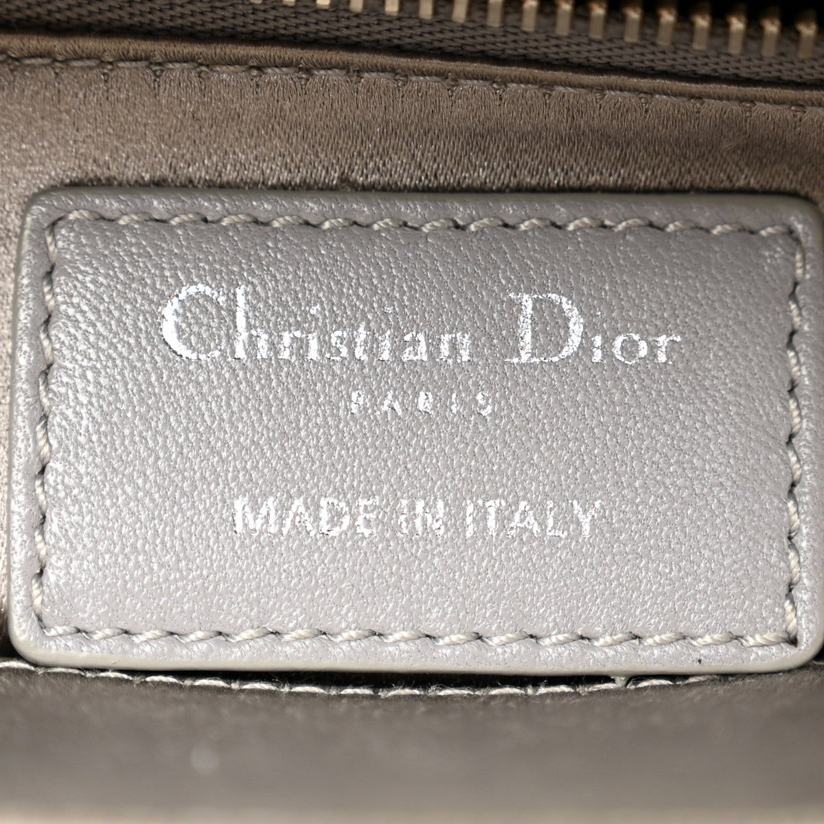 Satin Crystal Cannage Mini Lady Dior Gray wholesalehk.shop