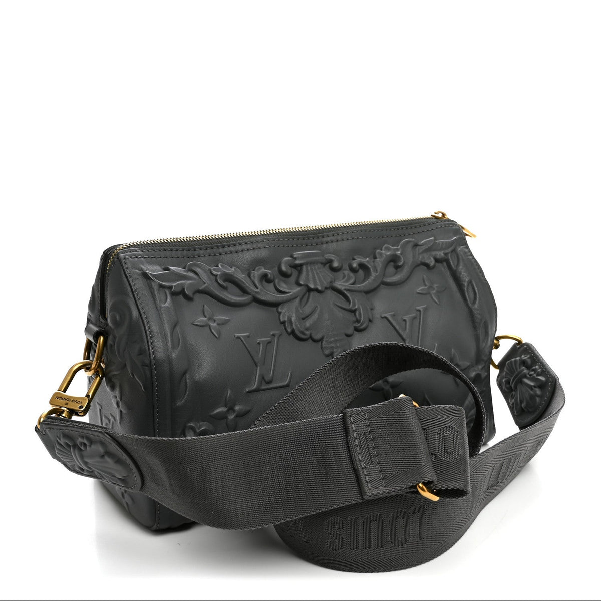 Calfskin Debossed Monogram Versailles City Keepall Dark Shadow Grey wholesalehk.shop