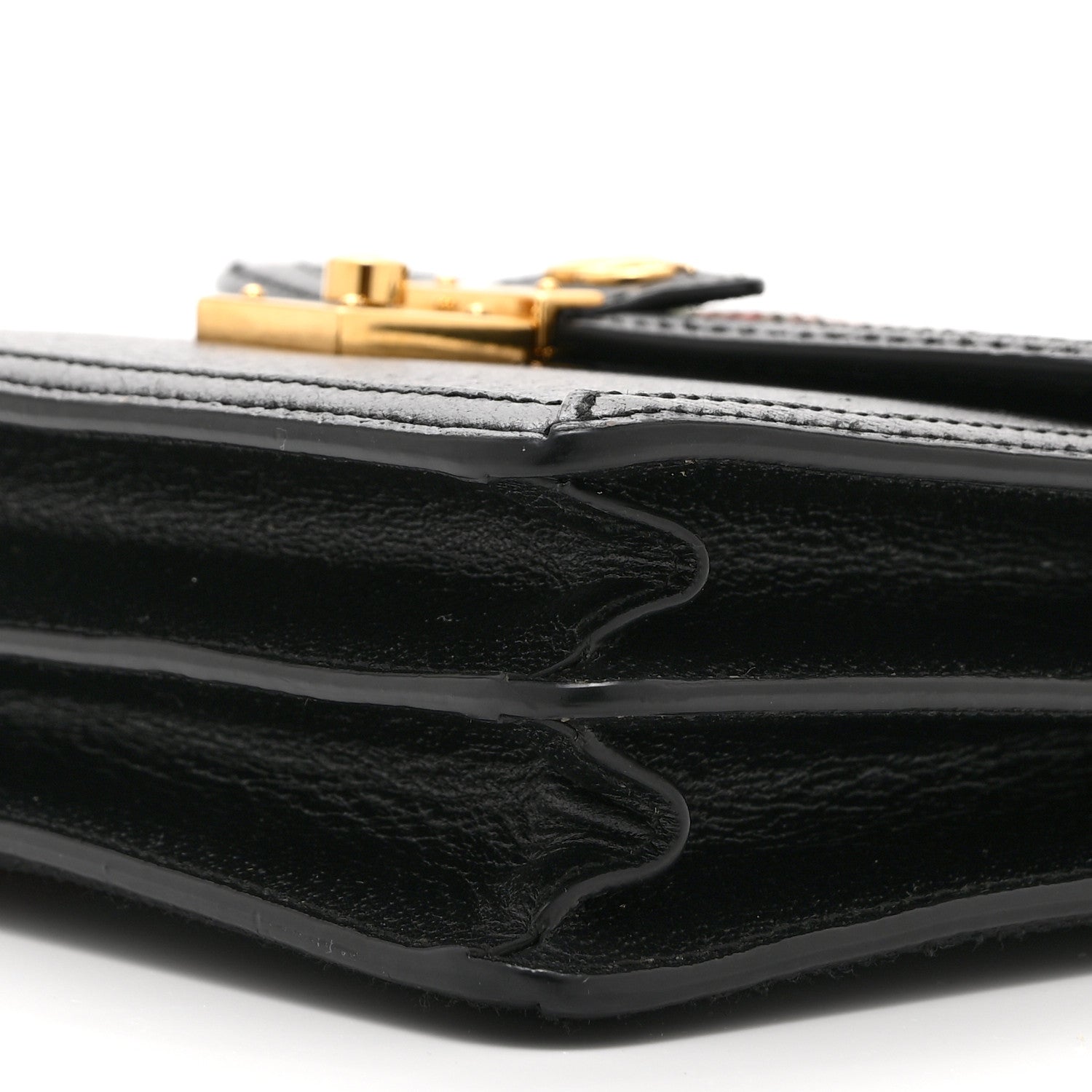 Textured Dollar Calfskin Web Small Ophidia Padlock Top Handle Bag Black £¨ Direct shipment via from wholesalehk.shop