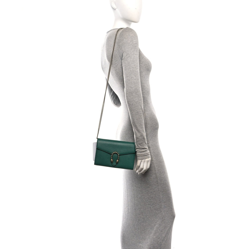 Calfskin Mini Dionysus Chain Wallet Emerald wholesalehk.shop