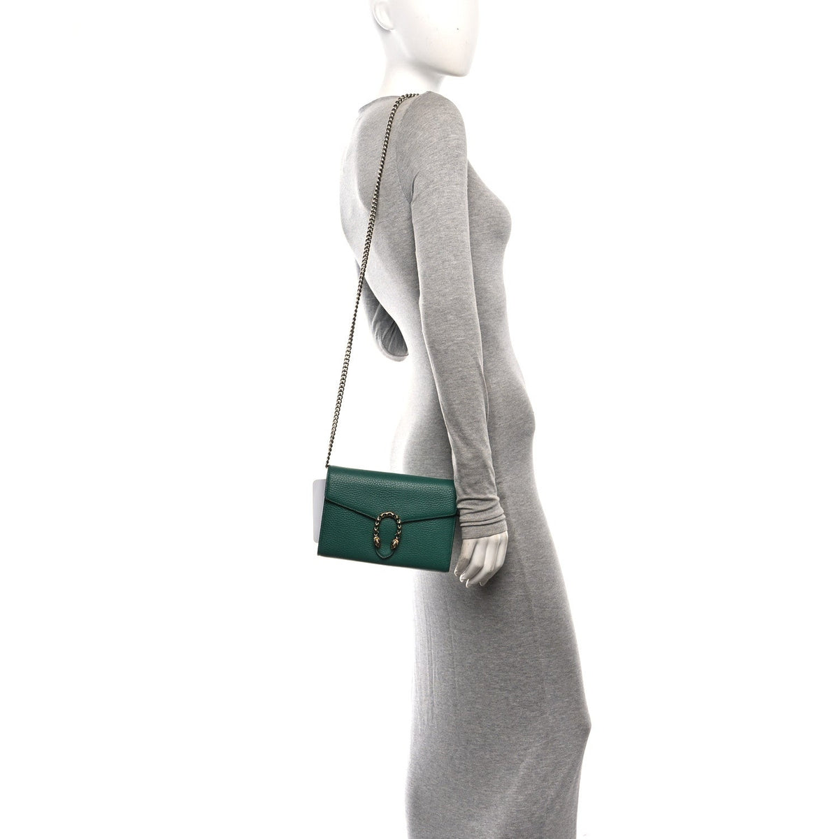 Calfskin Mini Dionysus Chain Wallet Emerald wholesalehk.shop