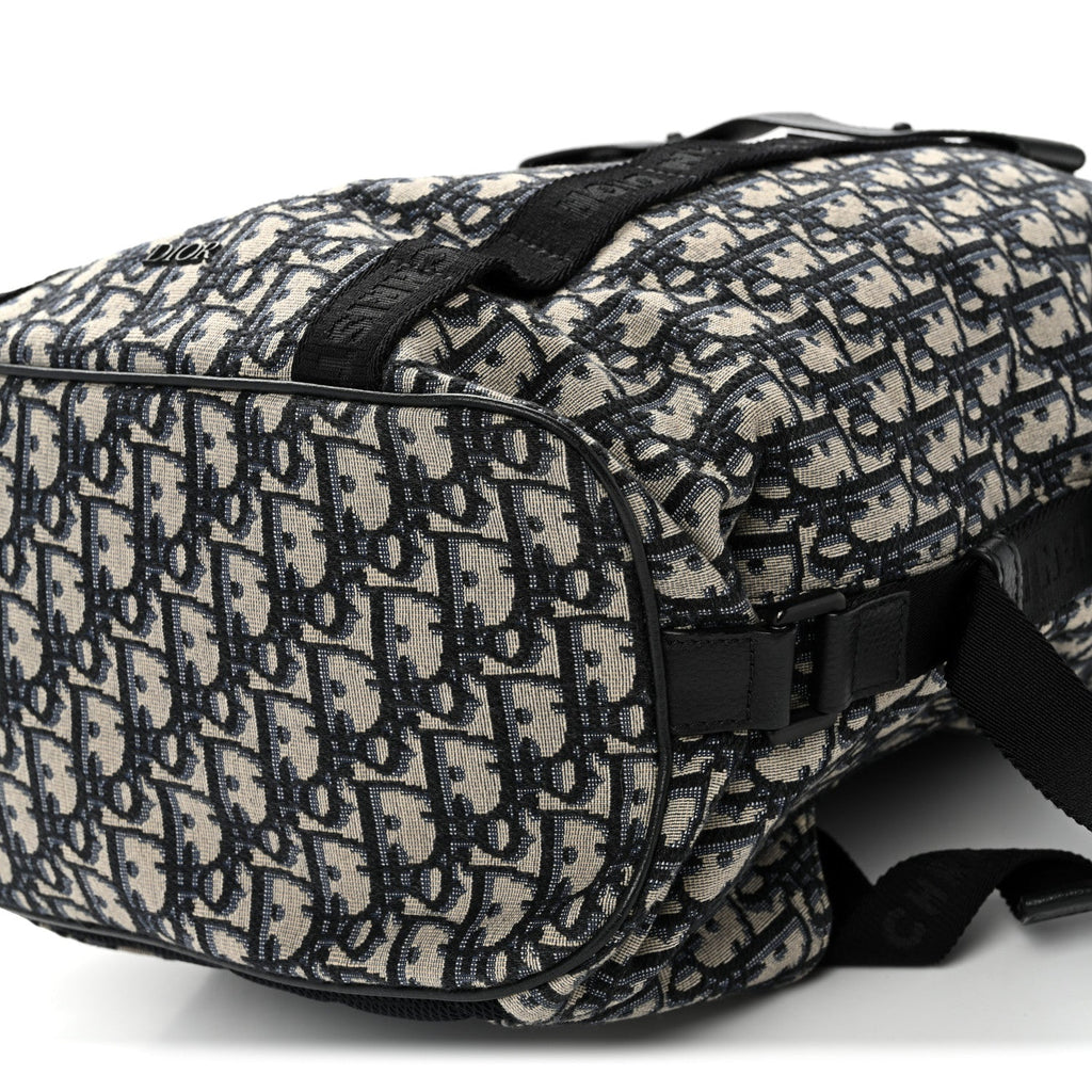 Oblique Calfskin Safari Backpack Navy Blue wholesalehk.shop