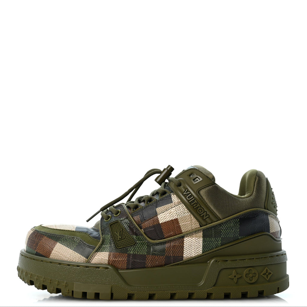 Damoflage Mens LV Trainer Maxi Sneakers 8 Green £¨ Direct shipment via from wholesalehk.shop