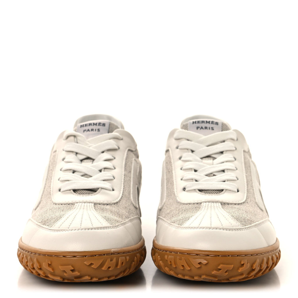 H Canvas Nappa Jet Sneakers 38.5 White Prunoir wholesalehk.shop