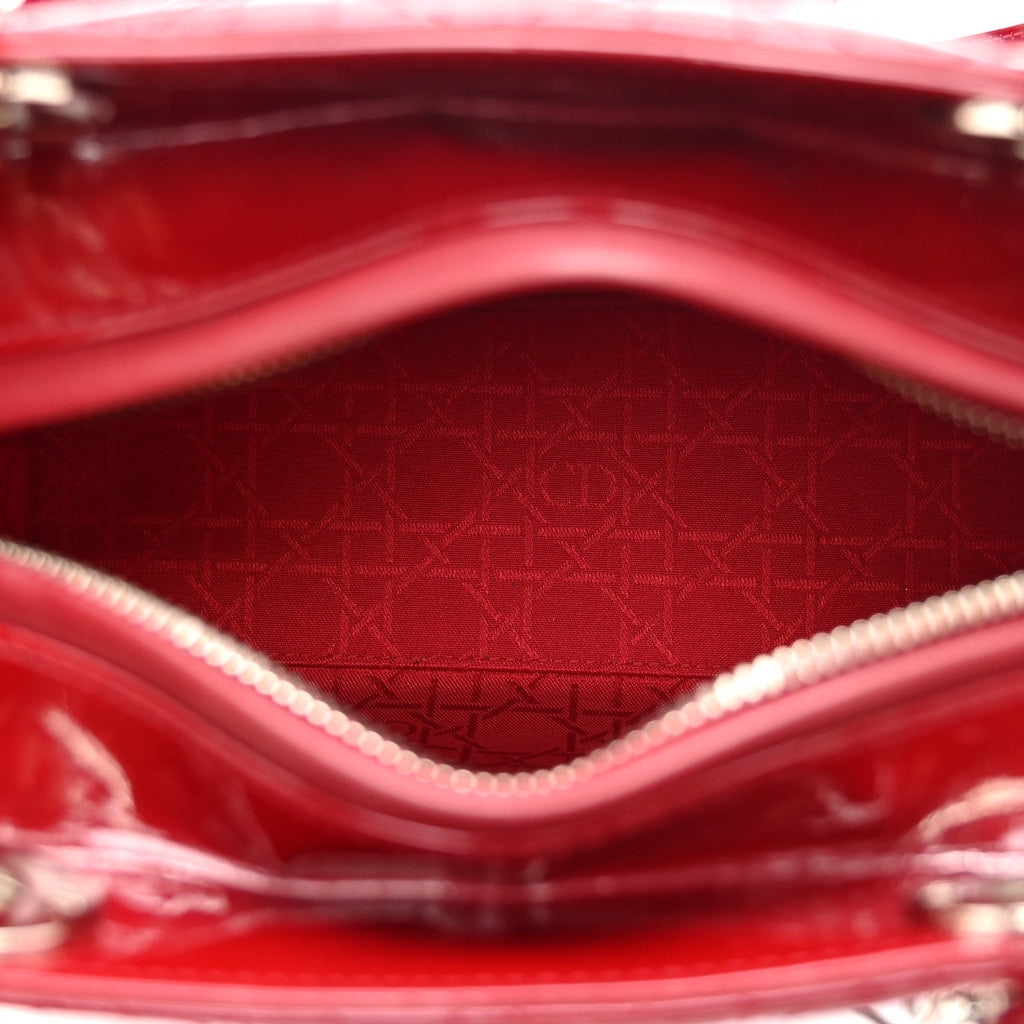 Patent Cannage Medium Lady Dior Red wholesalehk.shop