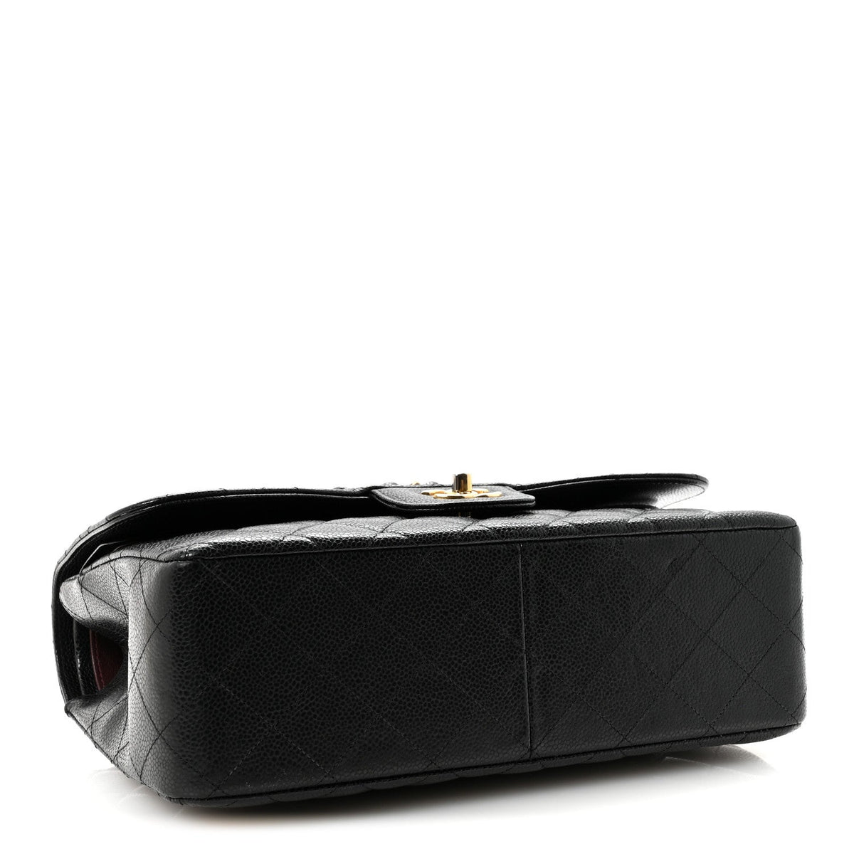 Caviar Quilted Jumbo Double Flap Black wholesalehk.shop