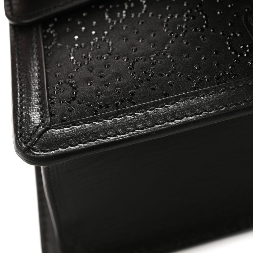 Satin Crystal GG Monogram Mini Dionysus Top Handle Bag Black wholesalehk.shop