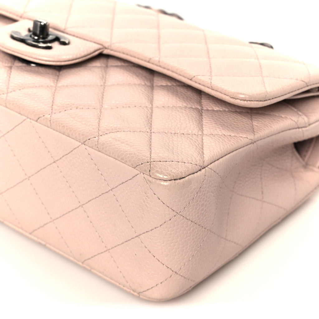 Caviar Quilted Medium Double Flap Light Pink wholesalehk.shop
