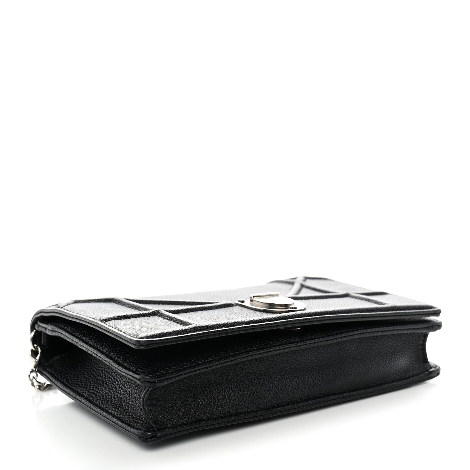Grained Calfskin Diorama Wallet on Chain Pouch Black ¡§ Direct shipment via from wholesalehk.shop