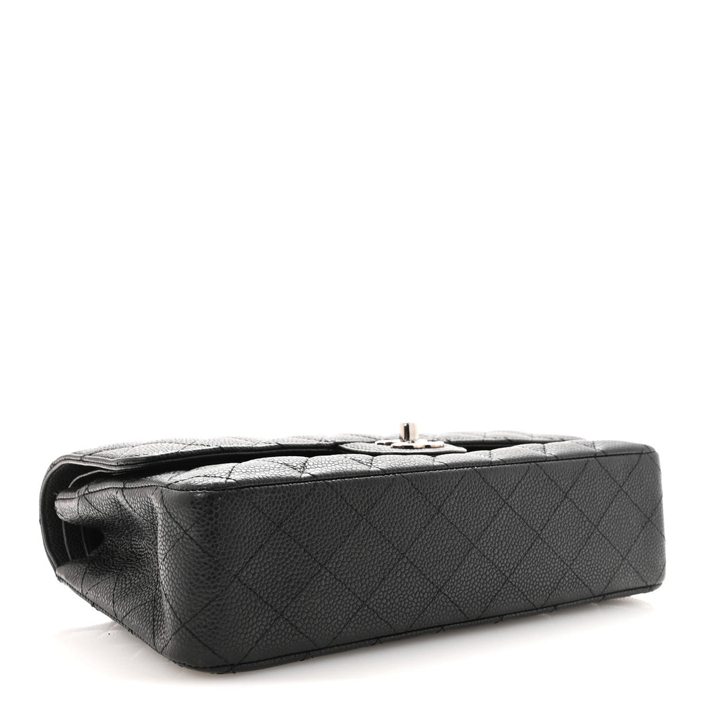 Caviar Quilted Medium Double Flap Black wholesalehk.shop