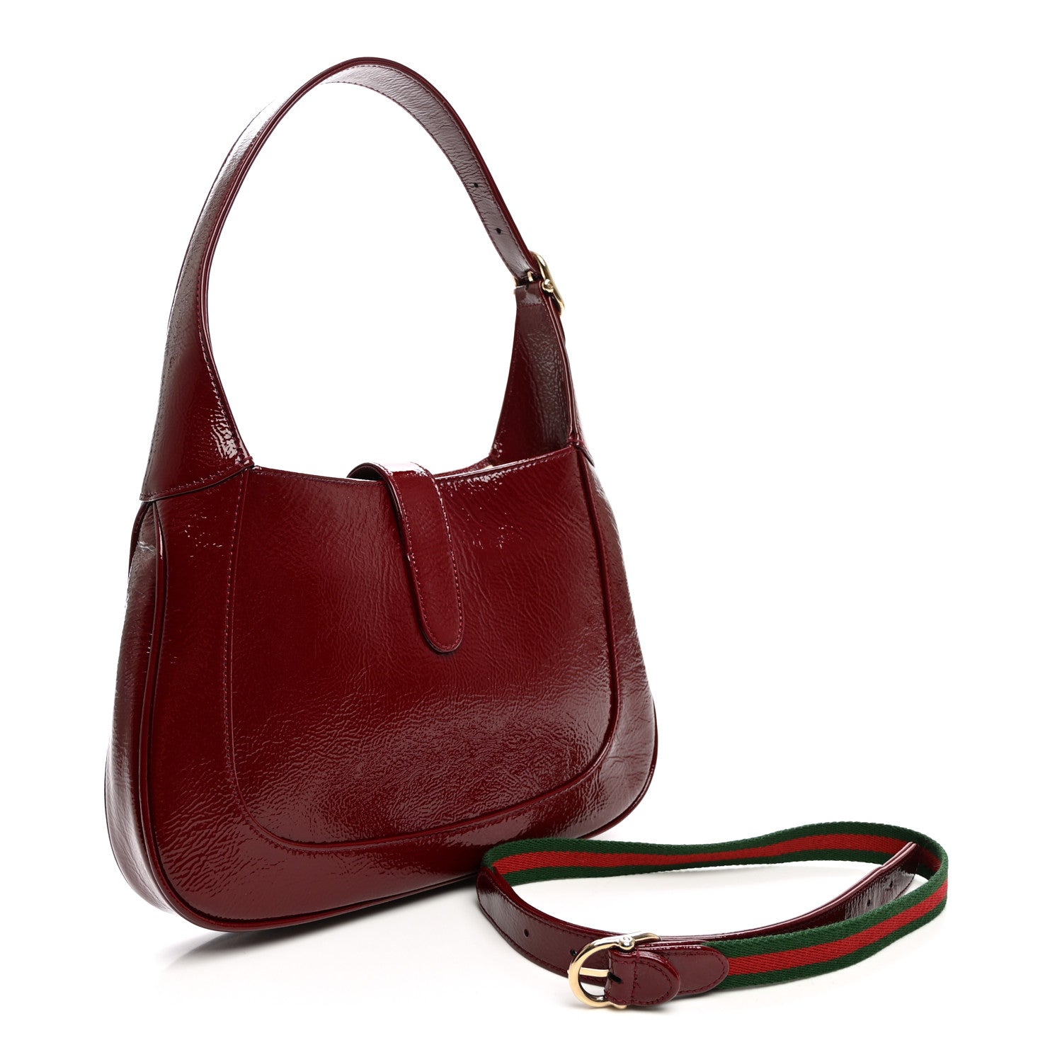 Patent Calfskin Small Jackie Shoulder Bag Rosso £¨ Direct shipment via from wholesalehk.shop