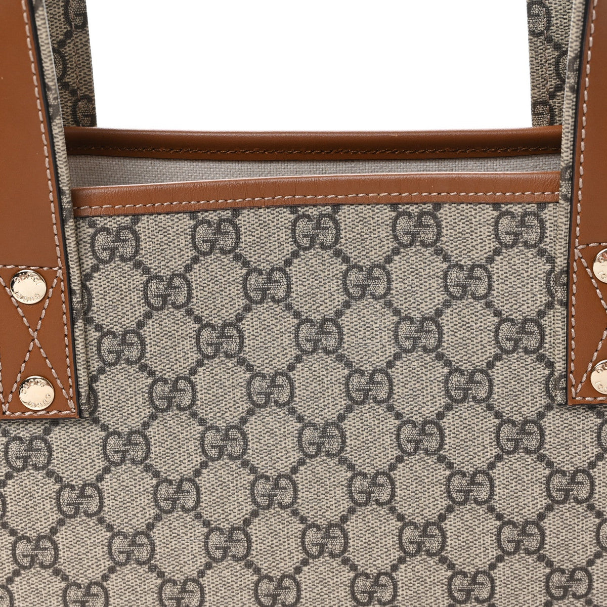 GG Plus Monogram Medium Signature Web Loop Tote Light Brown wholesalehk.shop