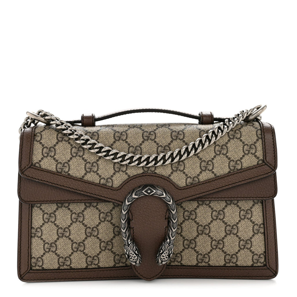GG Supreme Monogram Textured Dollar Calfskin Top Handle Dionysus Shoulder Bag Beige Ebony New Acero wholesalehk.shop