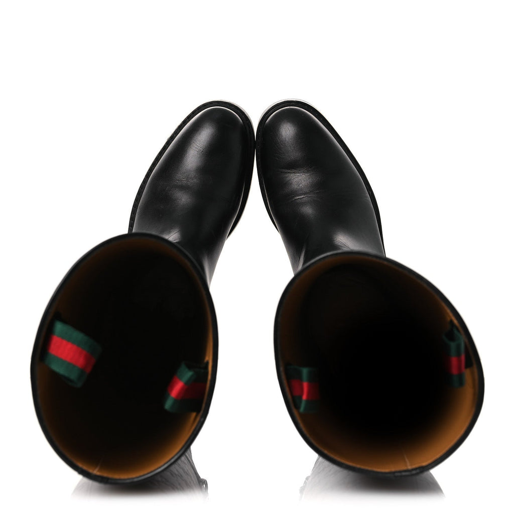 Guccissima Real Betis Glamour Calfskin Michelangelo Slim Horsebit Riding Boots 39.5 Black £¨ Direct shipment via from wholesalehk.shop
