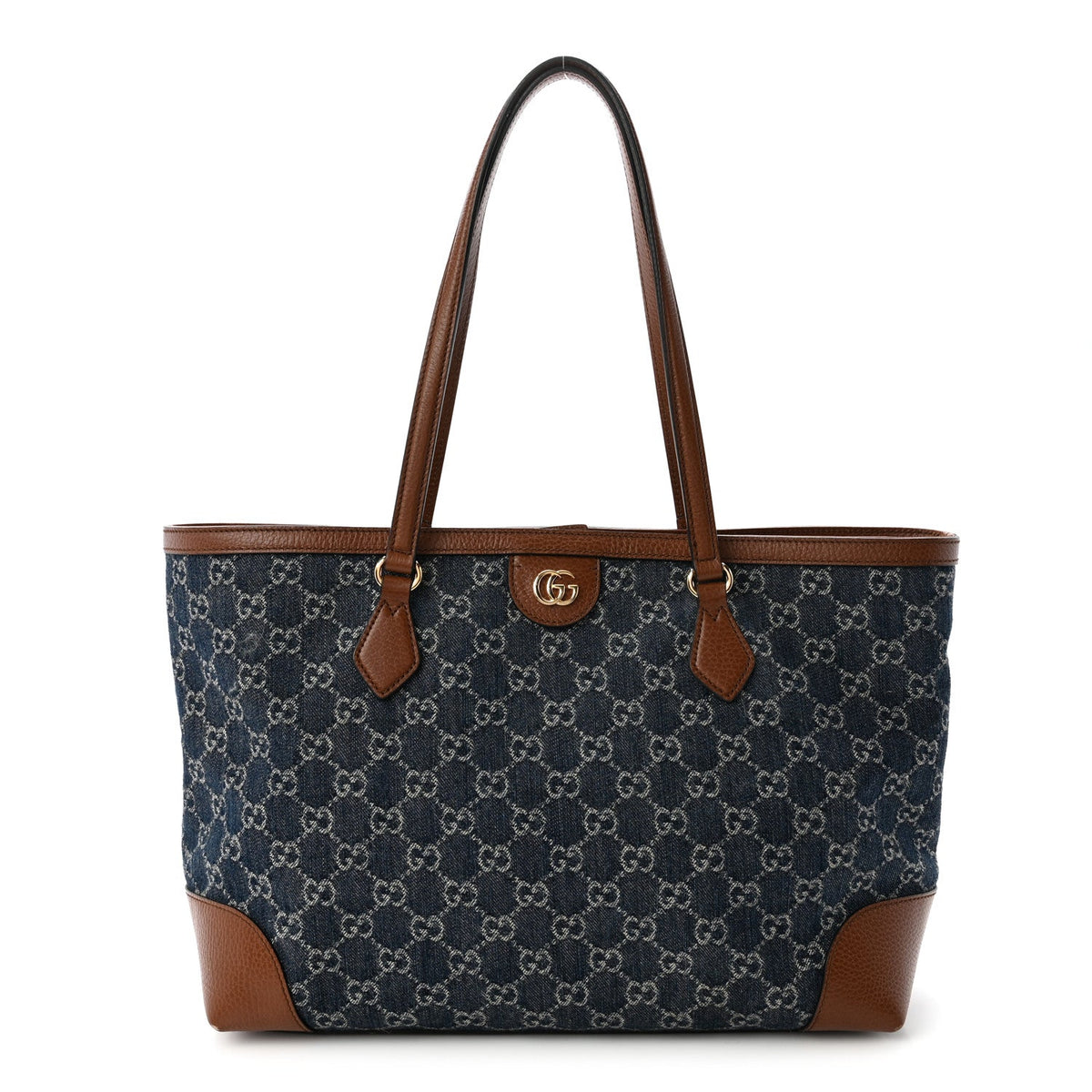 New Denim GG Monogram Medium Ophidia Shopping Tote Blue Tea Cuir wholesalehk.shop