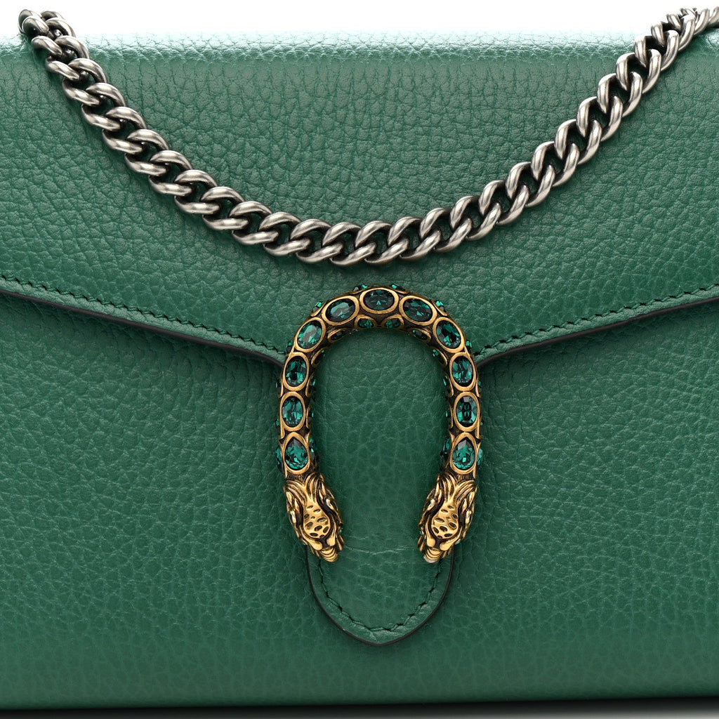 Calfskin Mini Dionysus Chain Wallet Emerald wholesalehk.shop