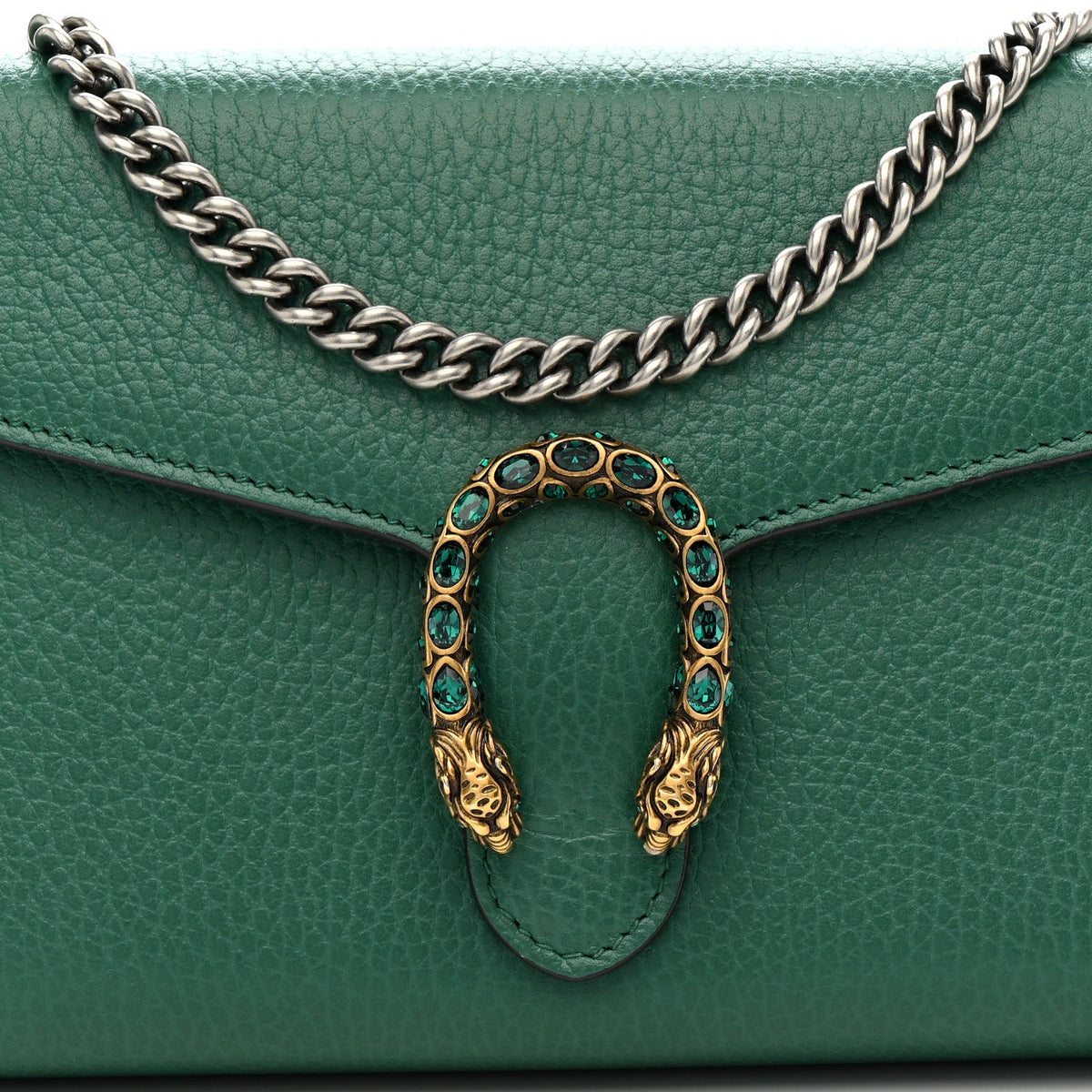 Calfskin Mini Dionysus Chain Wallet Emerald wholesalehk.shop