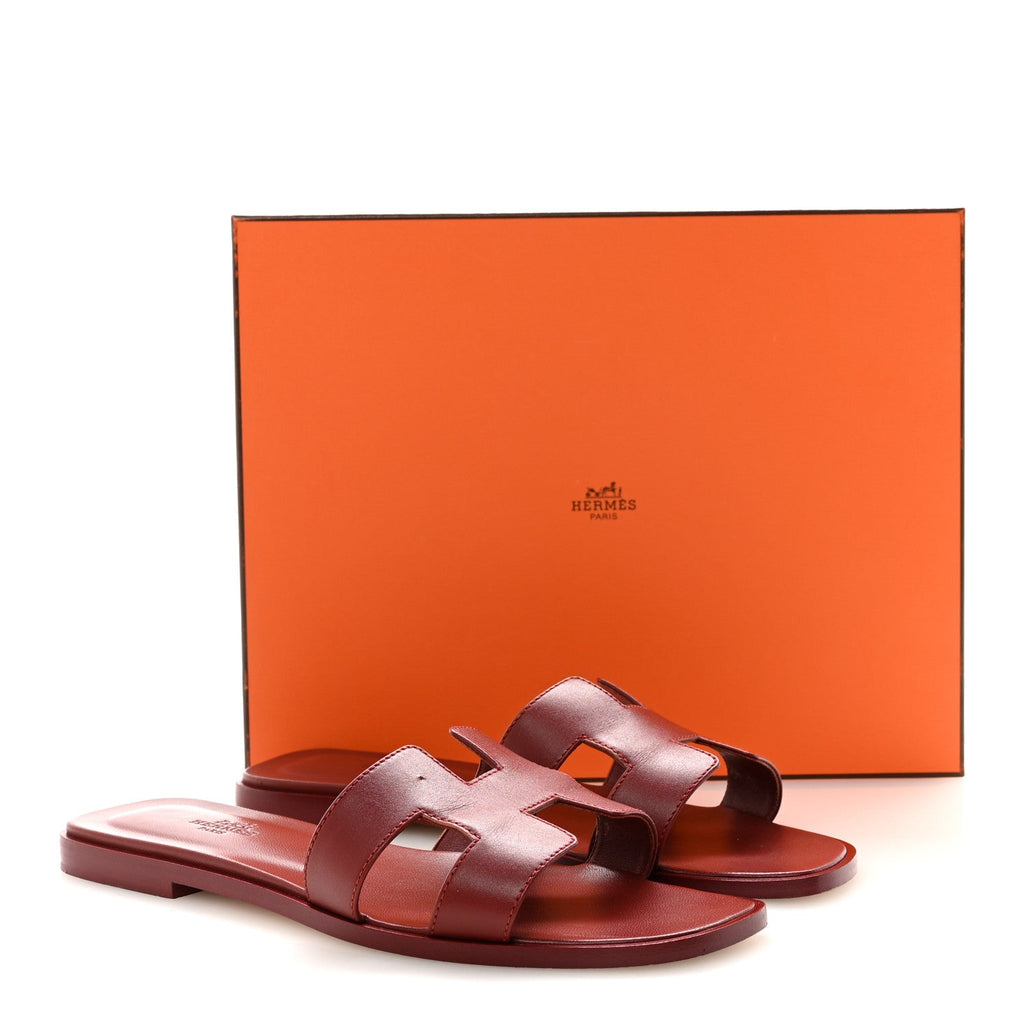 Box Calfskin Oran Sandals 38.5 Rouge Tomette wholesalehk.shop