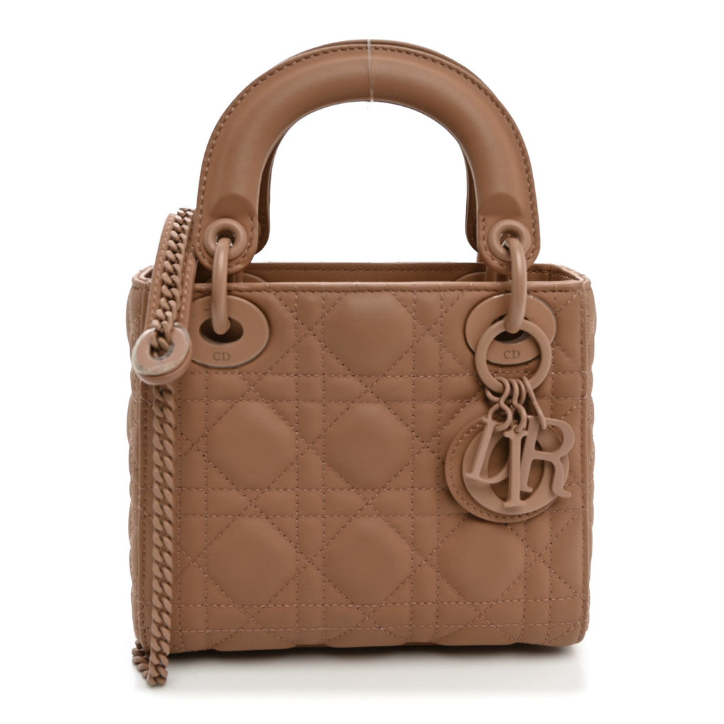 Ultra Matte Calfskin Cannage Mini Lady Dior Light Beige wholesalehk.shop