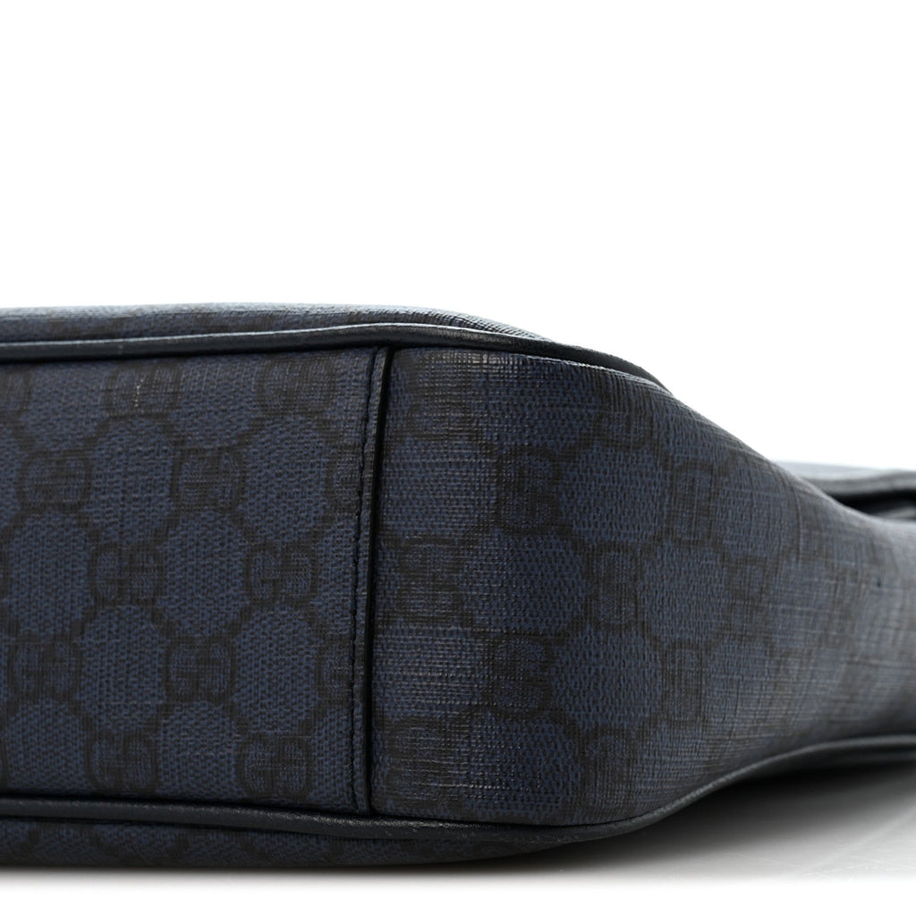 Tender GG Supreme Monogram Textured Dollar Calfskin Ophidia Messenger Bag Dark Blue wholesalehk.shop
