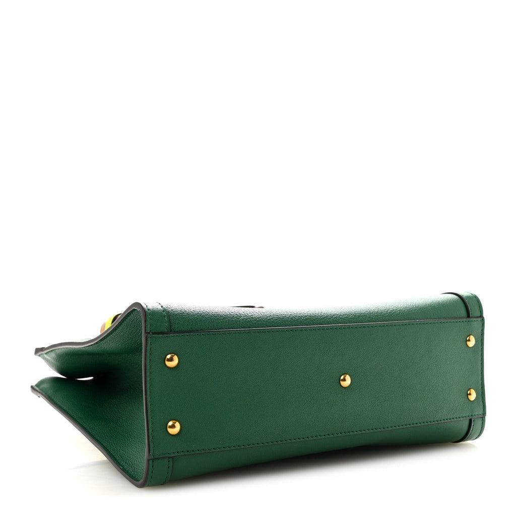 Wonka Grain Calfskin Small Diana Tote Bag Green Yellow Fluo wholesalehk.shop