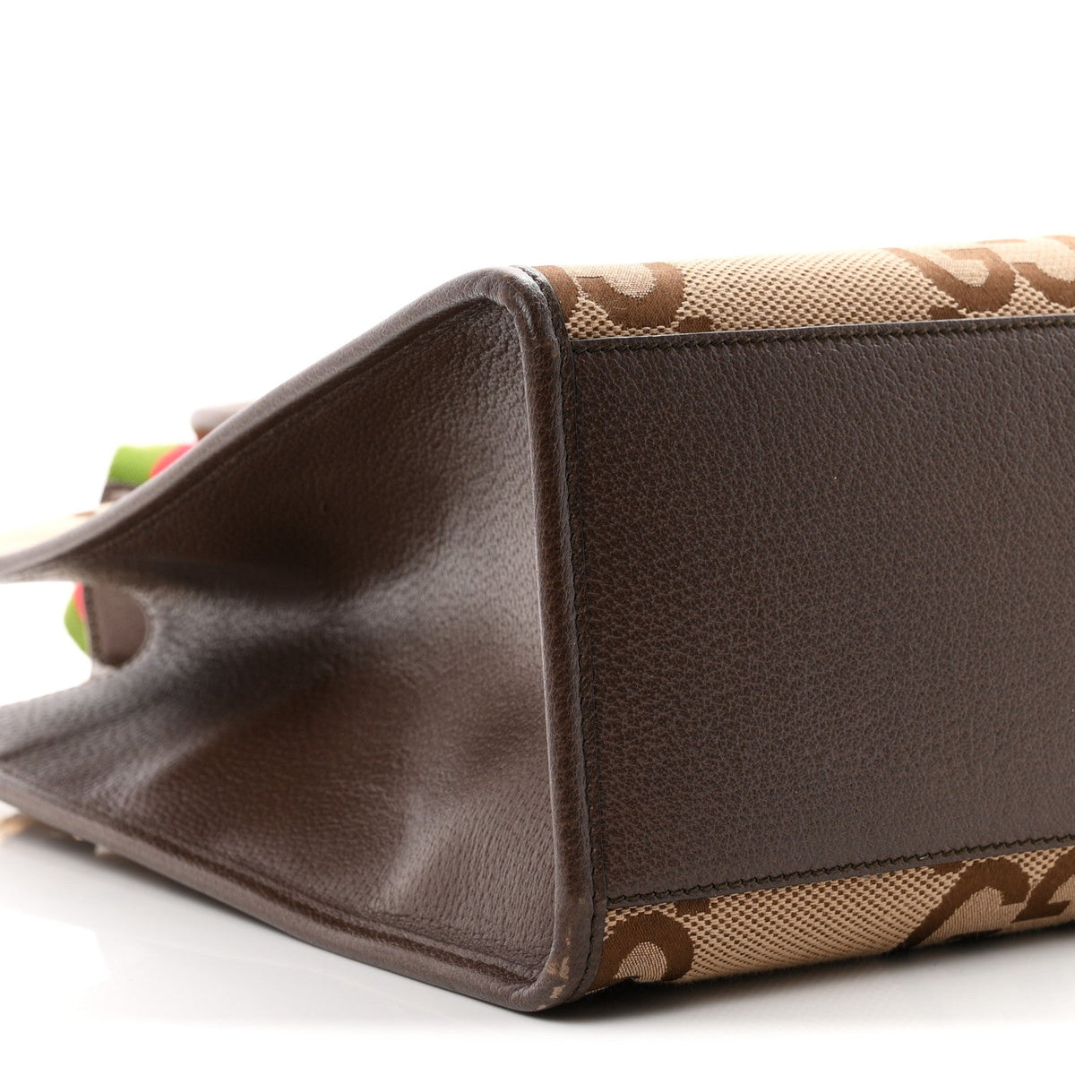 Monogram Jumbo GG Textured Dollar Calfskin Web Tote Bag Camel Ebony New Acero wholesalehk.shop