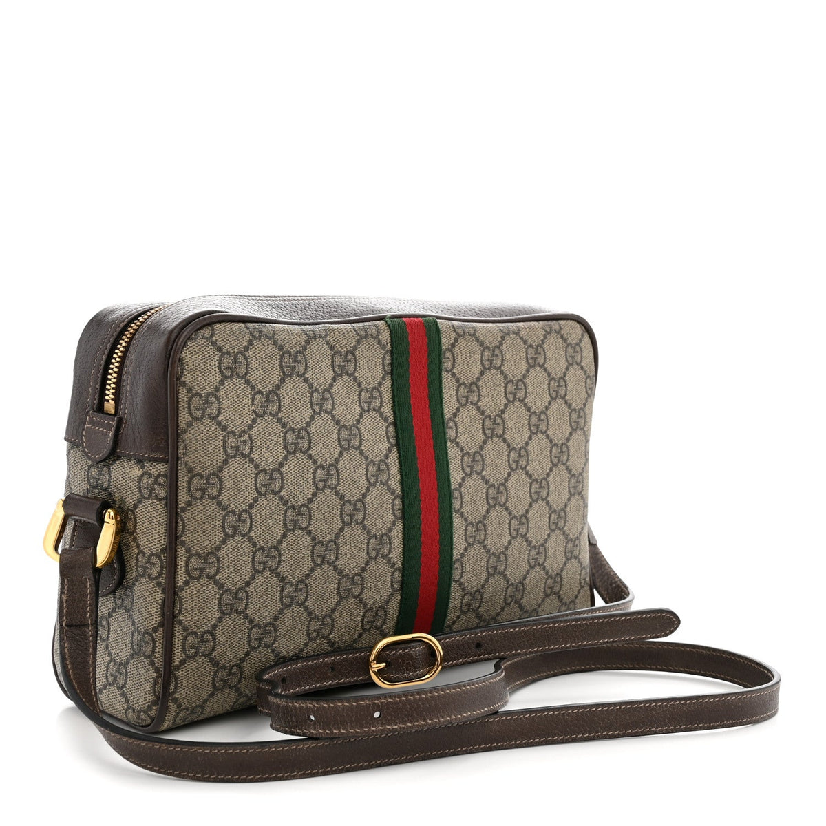 GG Supreme Monogram Web Small Ophidia Shoulder Bag Brown wholesalehk.shop
