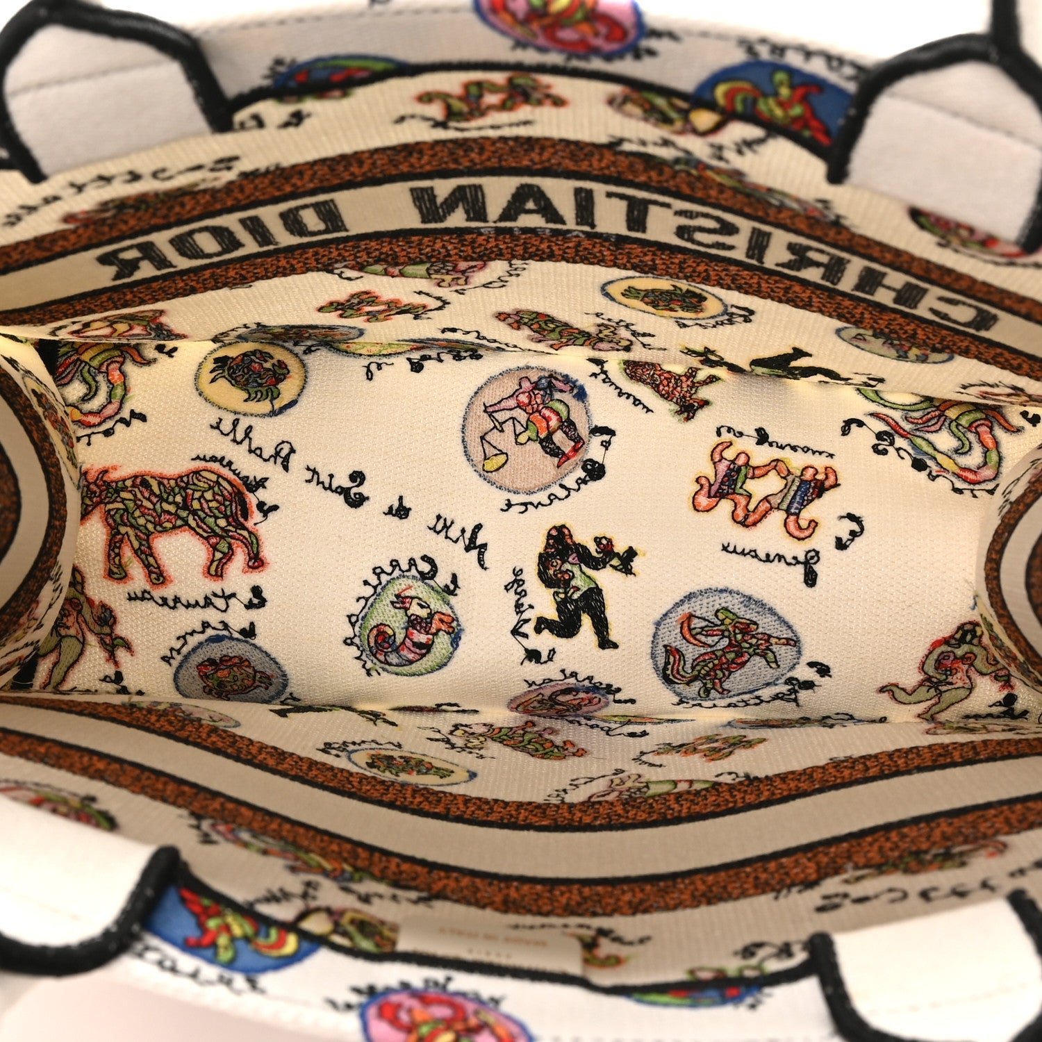 Canvas Embroidered Dragon Zodiac Medium Book Tote White Multicolor £¨ Direct shipment via from wholesalehk.shop