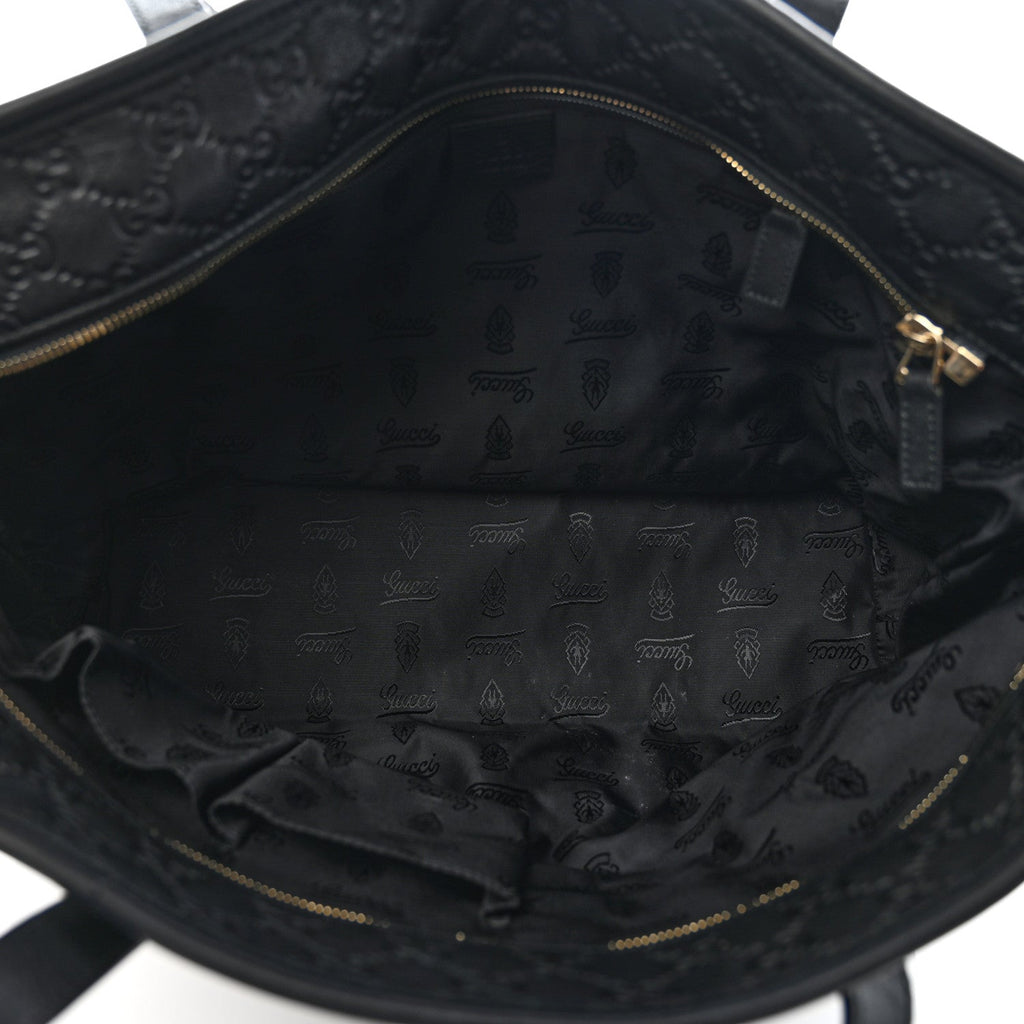 Guccissima Medium Zippered Shopping Tote Black £¨ Direct shipment via from wholesalehk.shop