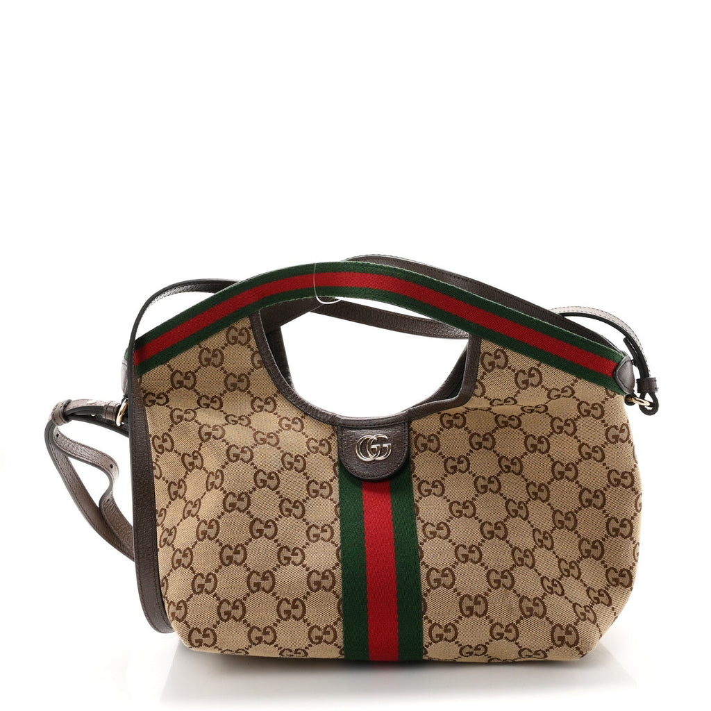 Monogram Web Small Giglio Tote Beige Dark Brown wholesalehk.shop