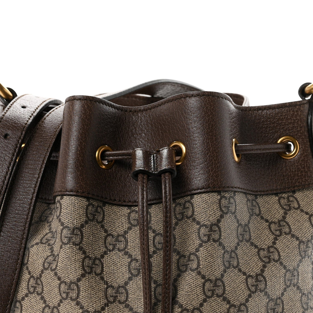 GG Supreme Monogram Web Ophidia Bucket Bag Brown wholesalehk.shop