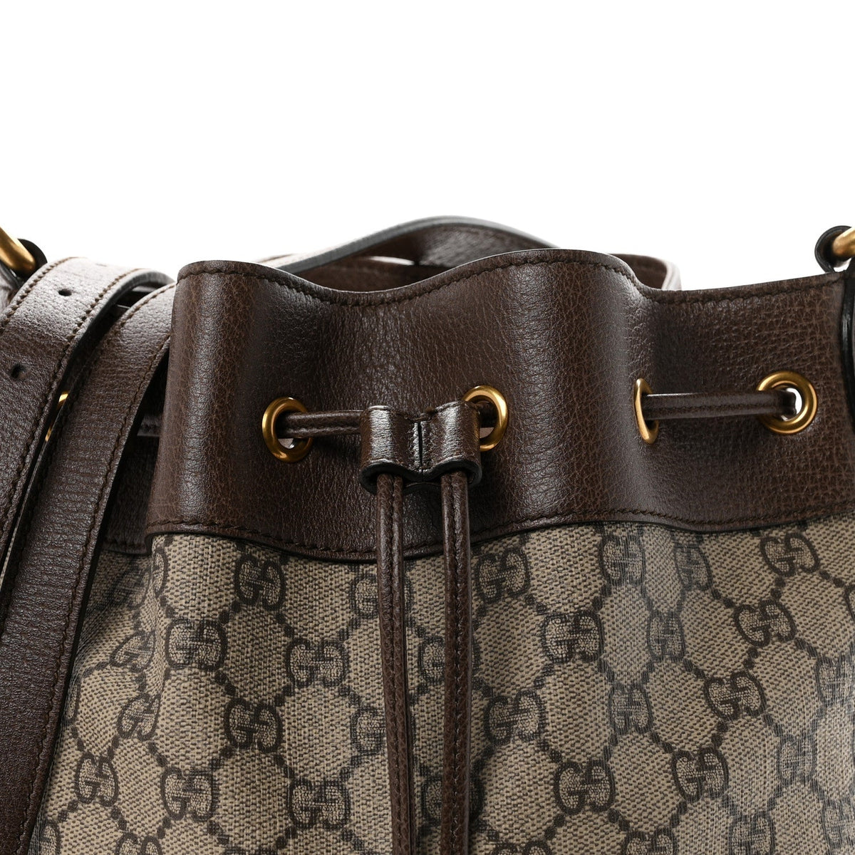 GG Supreme Monogram Web Ophidia Bucket Bag Brown wholesalehk.shop