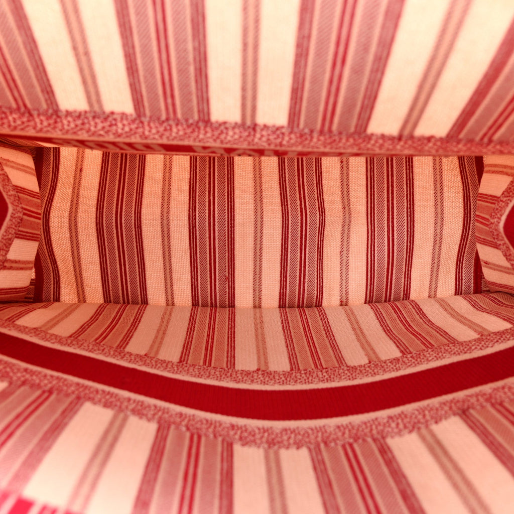 Canvas Embroidered Mykonos Large Striped Book Tote Red £¨ Direct shipment via from wholesalehk.shop