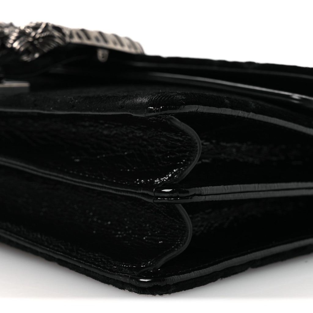 Velvet GG Monogram Small Dionysus Shoulder Bag Black wholesalehk.shop