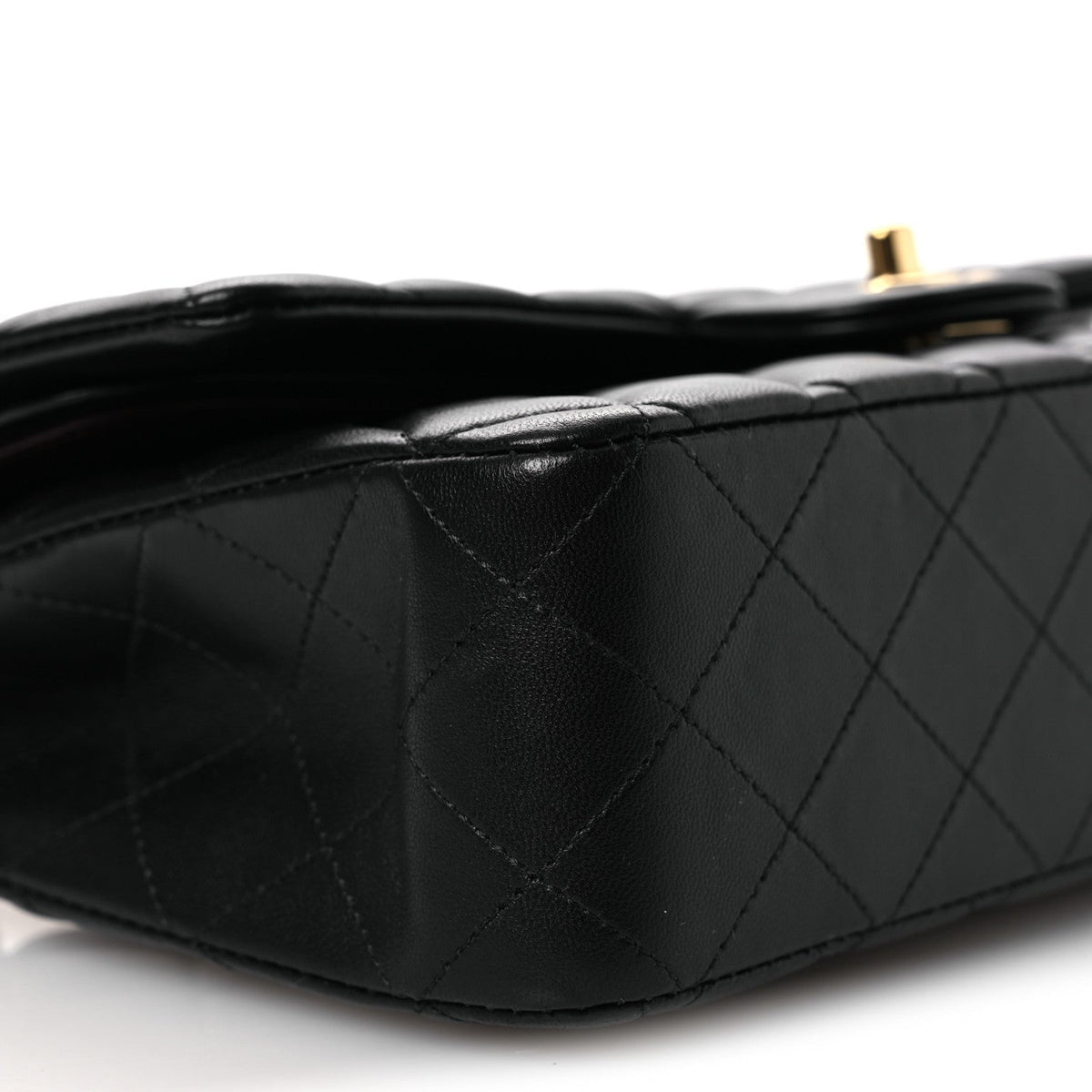 Lambskin Quilted Medium Double Flap Black wholesalehk.shop