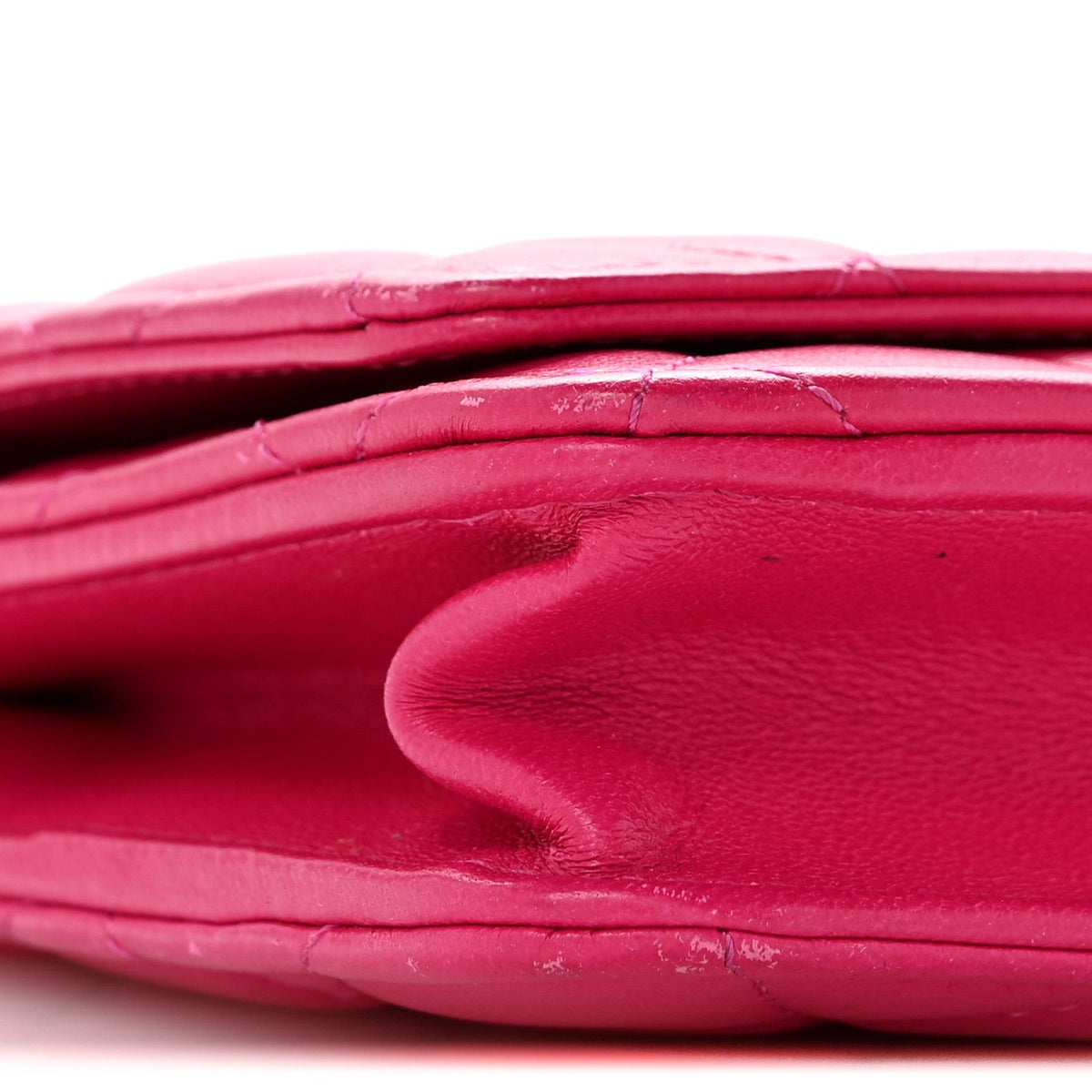 Lambskin Quilted Top Handle Wallet On Chain WOC Pink wholesalehk.shop