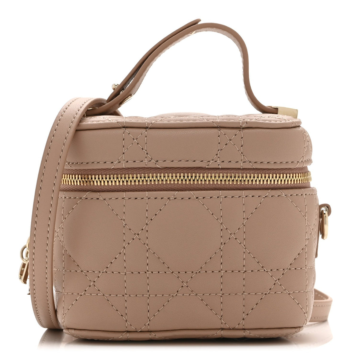 Lambskin Cannage Micro Lady Dior Vanity Case Rose Des Vents wholesalehk.shop