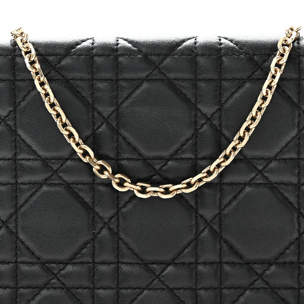 Lambskin Cannage Lady Dior Pouch Black wholesalehk.shop