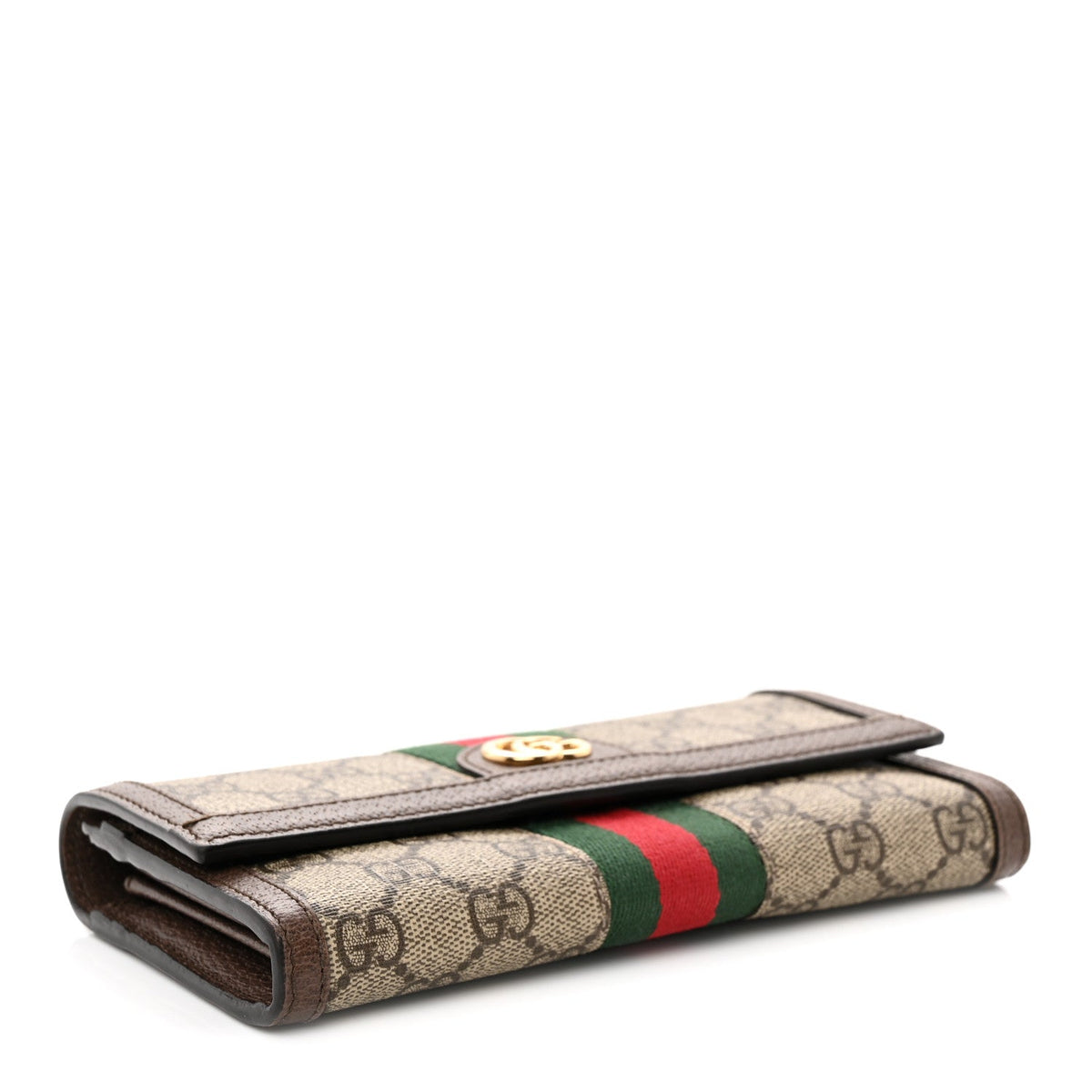 GG Supreme Monogram Web Ophidia Continental Wallet Brown wholesalehk.shop