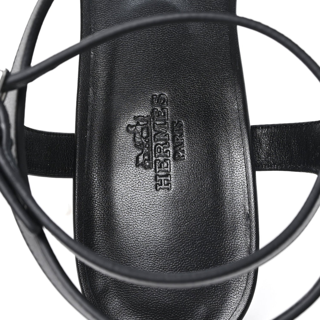Calfskin Miramar 50 Sandals 40 Black wholesalehk.shop